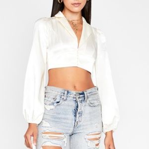 Dolls Kill Champagne Femme Mystique Crop Blouse